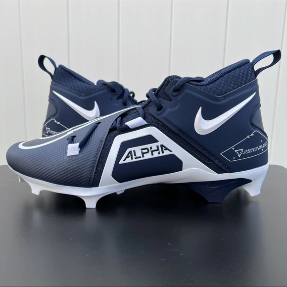 NIKE ALPHA MENACE PRO 3 COLLEGE NAVY WHITE FOOTBALL CLEAT CT6649-400 MEN SIZE - Picture 3 of 5